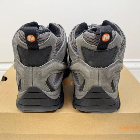 Merrell Womens Moab 2 II Mid Hiking Boot Grey Granite Waterproof Outdoor Shoe - Picture 4 of 9
